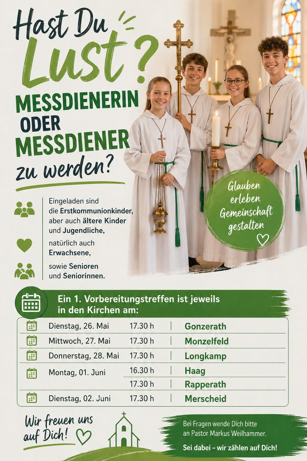 Messdiener*innen mit Kreuz