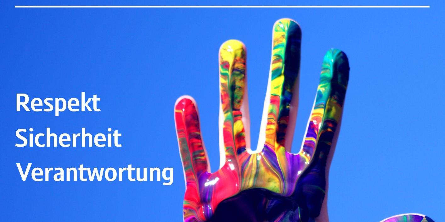 Plakat mit ausgestreckter bemalter Hand (c) Pastoraler Raum Bernkastel-Kues Plakat mit ausgestreckter bemalter Hand