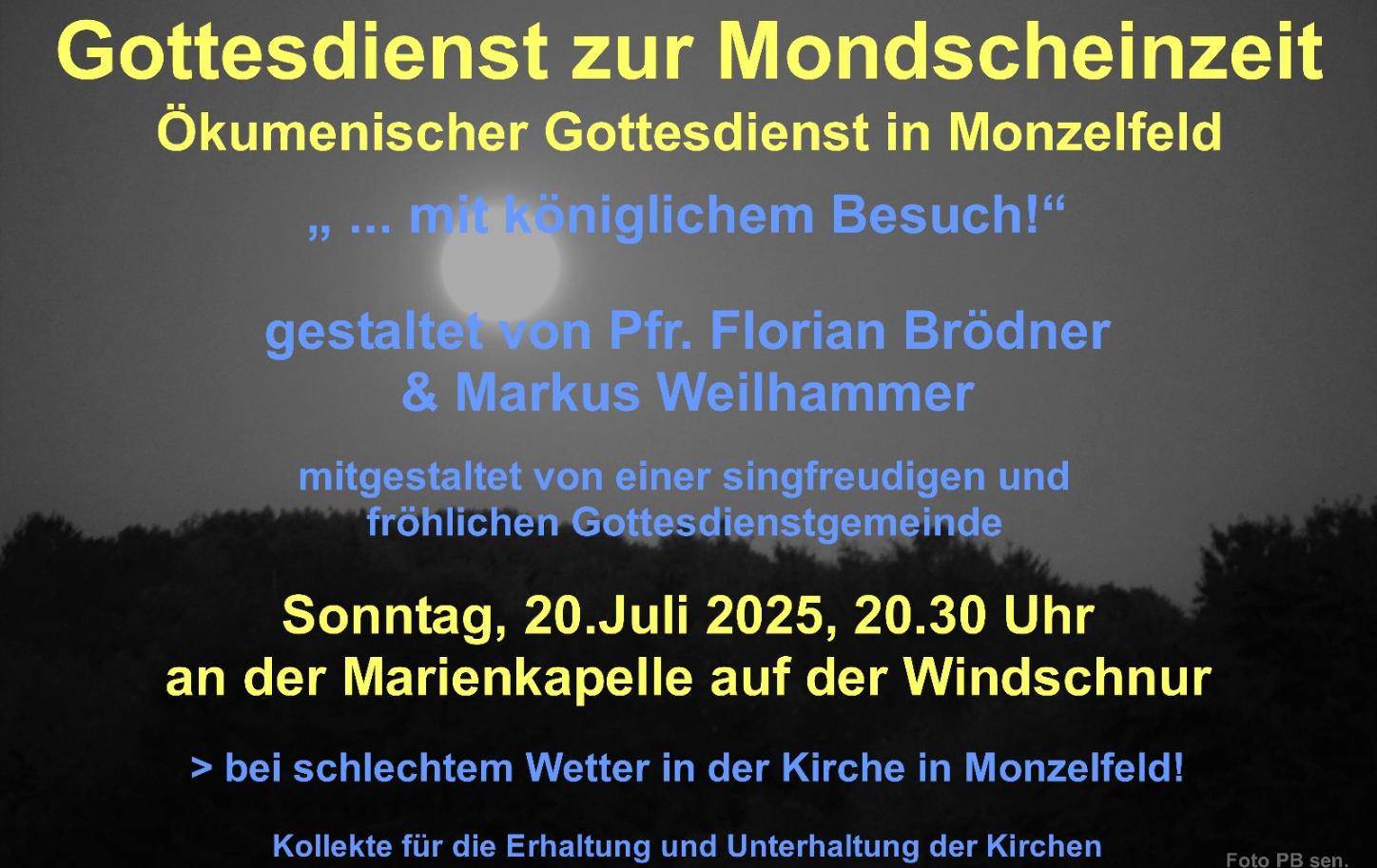 Plakat Monscheingottesdienst